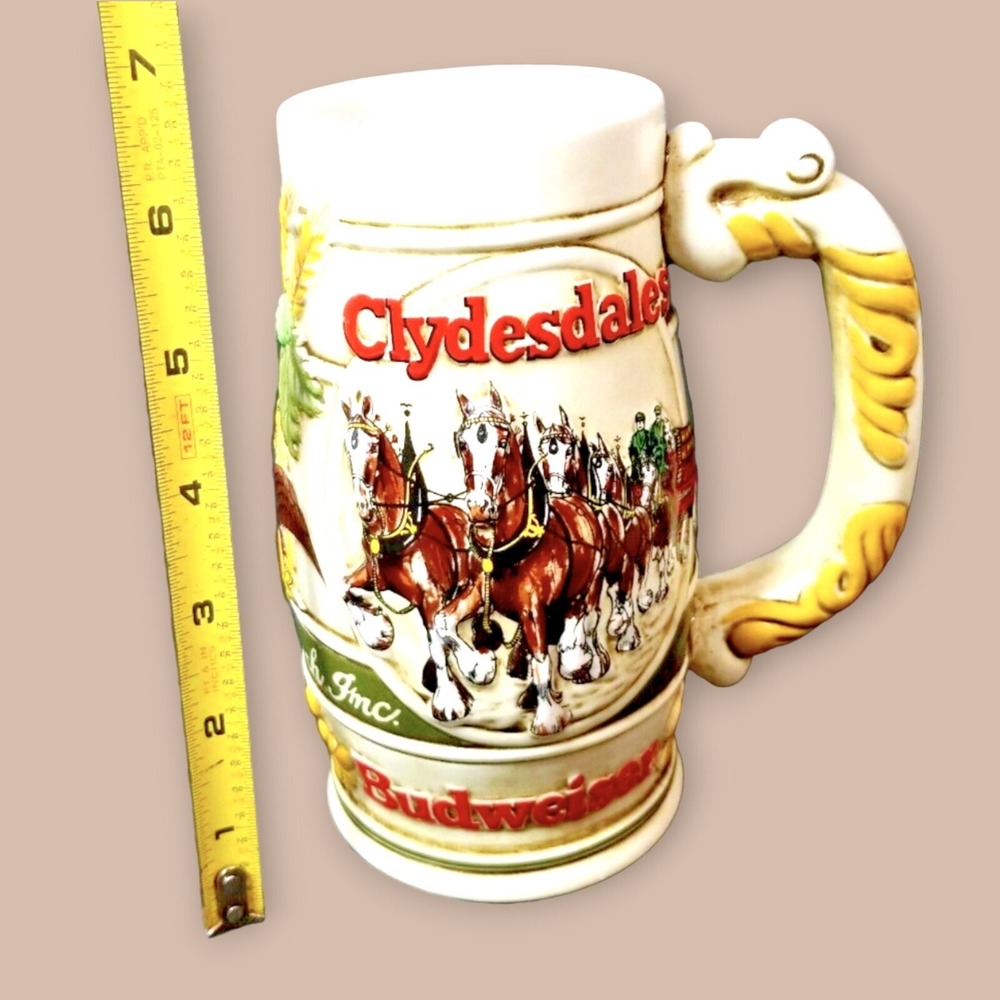Vintage Budweiser Clydesdale Large Beer Stein Mug 1983